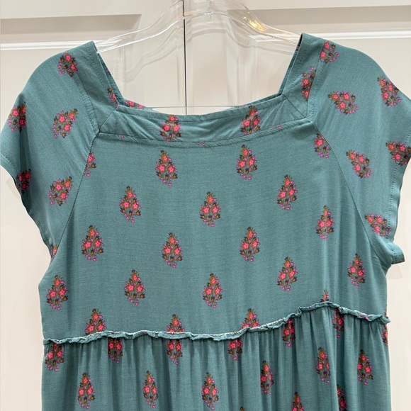 NATURAL LIFE Teal Maxi Dress with Pink Accents - Picture 4 of 7